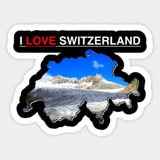 I Love Switzerland Rhone Glacier Sticker